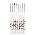 8PCS Zebra Nail Art Dotting Manicure Painting Drawing Polish Brush Pen Tools Nail brush